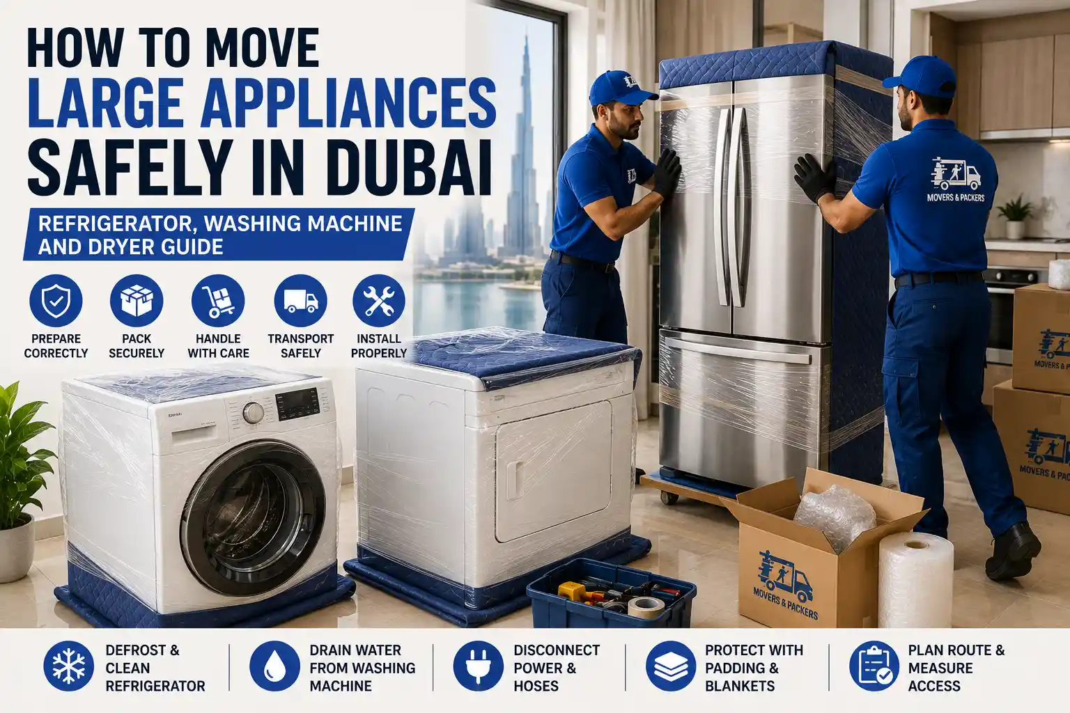 How to Move Large Appliances Safely in Dubai: Refrigerator, Washing Machine and Dryer Guide